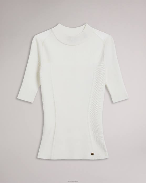 Ted Baker femmes 60VD281 vêtements daviner - haut en maille ajusté blanc