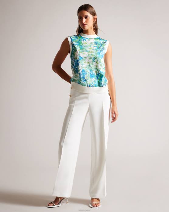 Ted Baker femmes 60VD128 vêtements behlla - gilet pull tissé sur le devant blanc