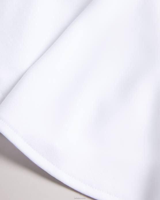 Ted Baker femmes 60VD20 vêtements Nikilaa - T-shirt carré à manches volantées blanc