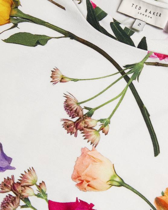 Ted Baker femmes 60VD259 vêtements vikina - t-shirt ajusté avec col torsadé blanc