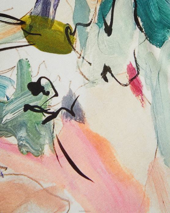 Ted Baker femmes 60VD302 vêtements Elehna Magnolia - T-shirt imprimé artistique blanc