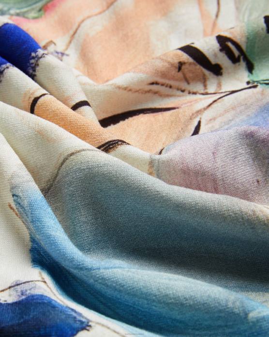 Ted Baker femmes 60VD302 vêtements Elehna Magnolia - T-shirt imprimé artistique blanc