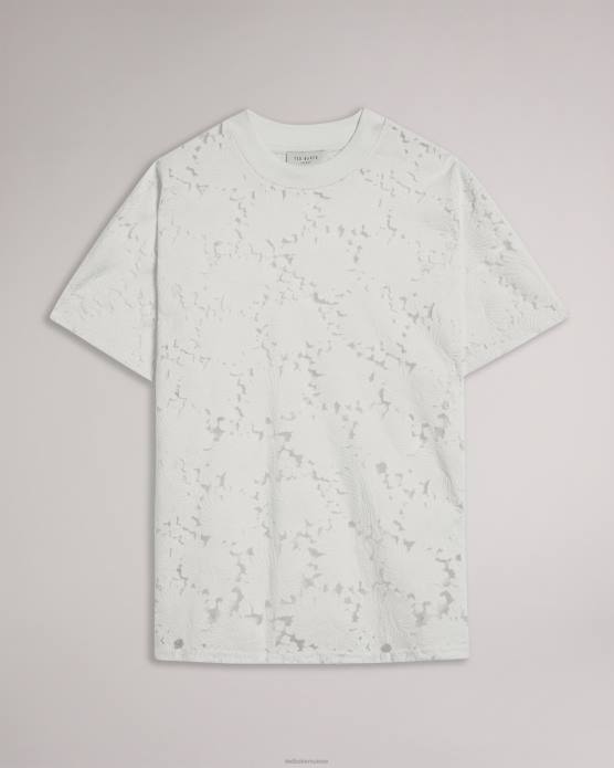 Ted Baker femmes 60VD34 vêtements t-shirt décontracté en dentelle fleurie Maralo blanc