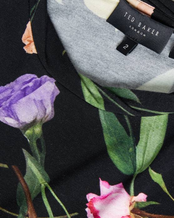 Ted Baker femmes 60VD376 vêtements vikina - t-shirt ajusté avec col torsadé noir