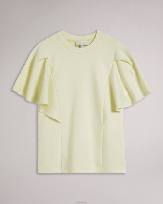 Ted Baker femmes 60VD40 vêtements Nikilaa - T-shirt carré à manches volantées jaune clair