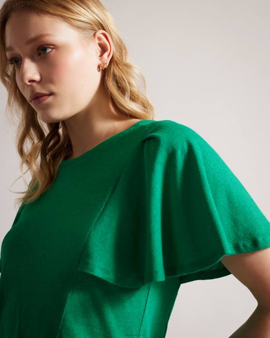 Ted Baker femmes 60VD449 vêtements hallenn - t-shirt à manches volantées vert