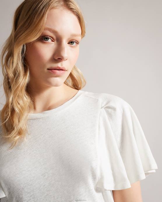 Ted Baker femmes 60VD471 vêtements hallenn - t-shirt à manches volantées blanc