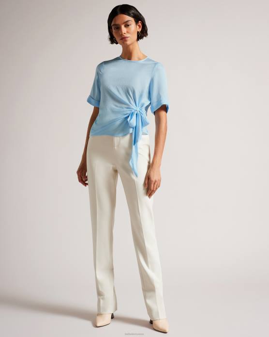 Ted Baker femmes 60VD94 vêtements t-shirt à nouer intégral thaliya bleu clair