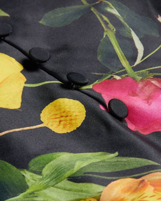 Ted Baker femmes 60VD195 vêtements maillot de bain balconnet fleuri Saffiey noir