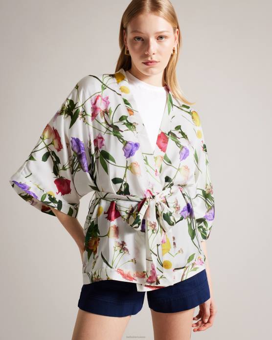 Ted Baker femmes 60VD423 vêtements paulaah - kimono à imprimé floral écru