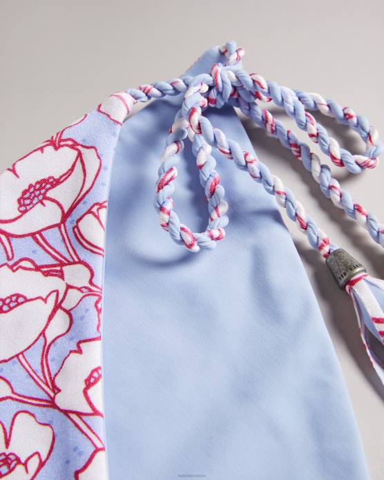 Ted Baker femmes 60VD396 vêtements bas de bikini réversible à imprimé coquelicot rosiaah bleu
