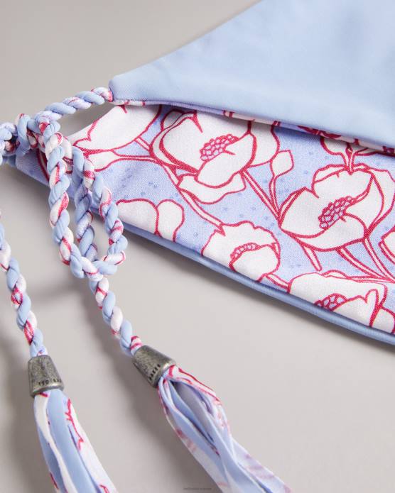 Ted Baker femmes 60VD396 vêtements bas de bikini réversible à imprimé coquelicot rosiaah bleu