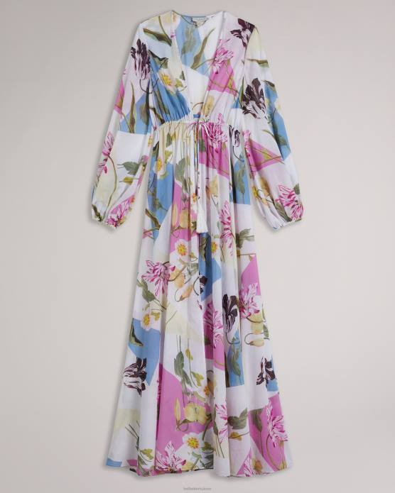 Ted Baker femmes 60VD152 vêtements Robe longue flottante à fleurs Rozlyn blanc