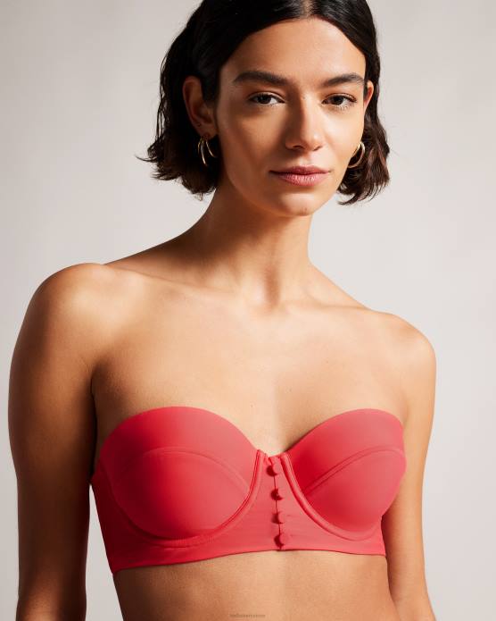 Ted Baker femmes 60VD361 vêtements haut de bikini balconnet santine détails boutons corail