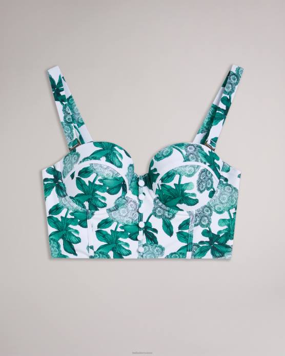 Ted Baker femmes 60VD445 vêtements nayome - haut de bikini long à coupe fleurie vert
