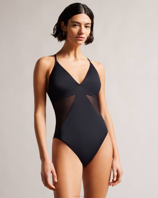 Ted Baker femmes 60VD274 vêtements maillot de bain à bretelles maabel avec empiècements en mesh noir