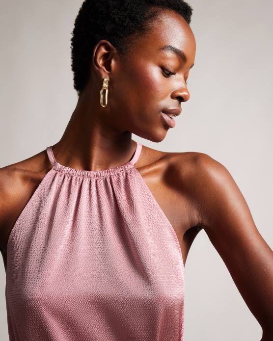 Ted Baker femmes 60VD193 vêtements robe midi dos nu roxieyy rose sombre