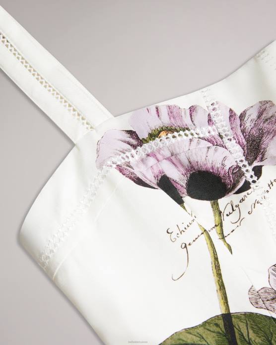 Ted Baker femmes 60VD292 vêtements robe crayon botanique à encolure carrée Jasmmie blanc