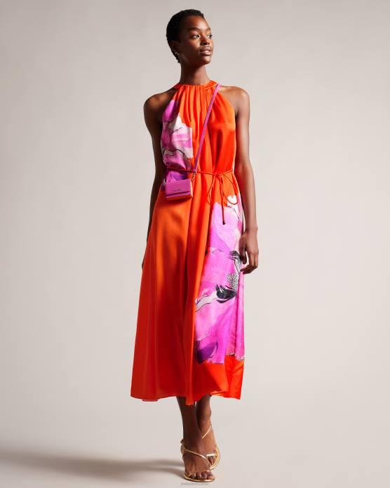 Ted Baker femmes 60VD2 vêtements immia - robe trapèze mi-longue dos nu Orange vif