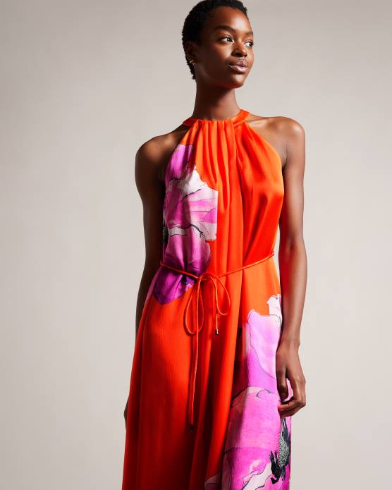 Ted Baker femmes 60VD2 vêtements immia - robe trapèze mi-longue dos nu Orange vif