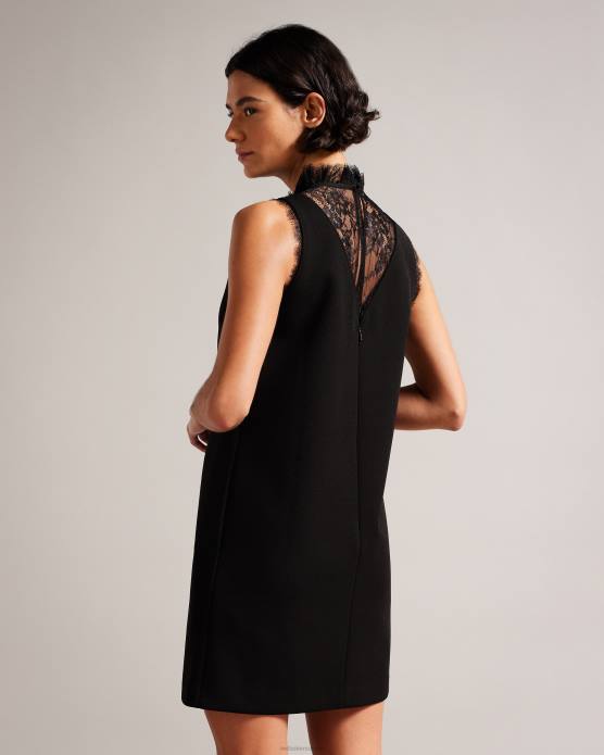 Ted Baker femmes 60VD52 vêtements robe chemise chharis avec empiècements en dentelle noir