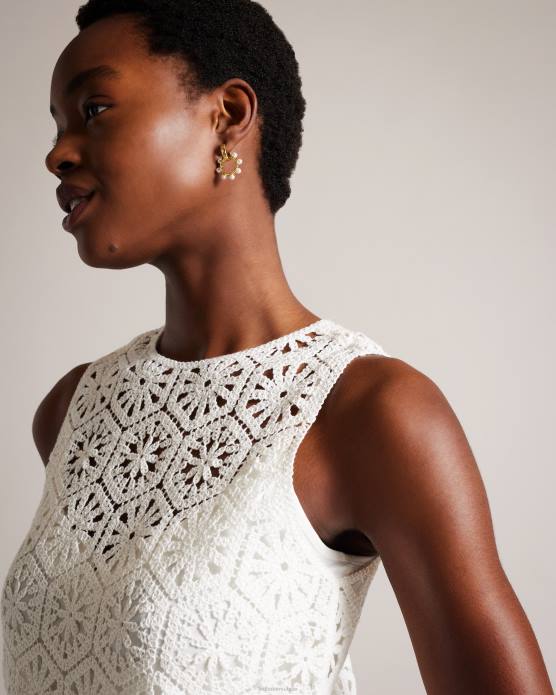Ted Baker femmes 60VD273 vêtements robe droite courte en crochet nella blanc