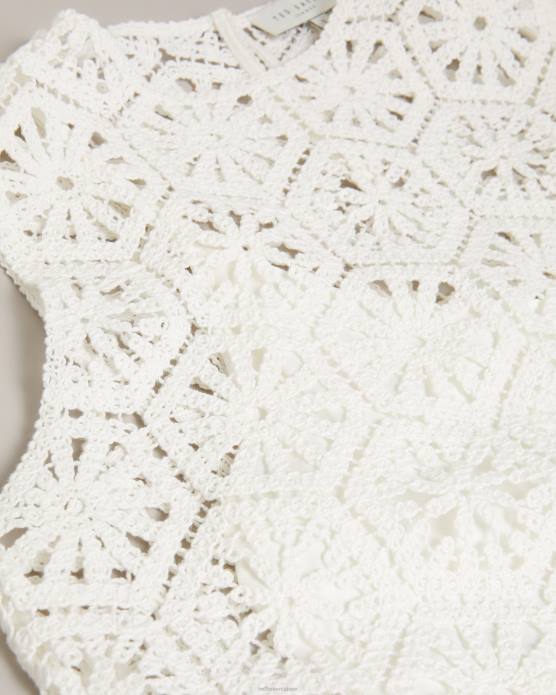 Ted Baker femmes 60VD273 vêtements robe droite courte en crochet nella blanc