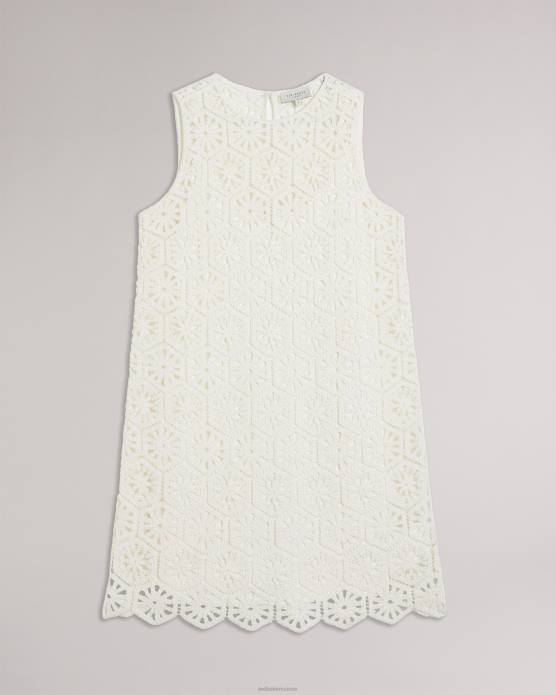 Ted Baker femmes 60VD273 vêtements robe droite courte en crochet nella blanc
