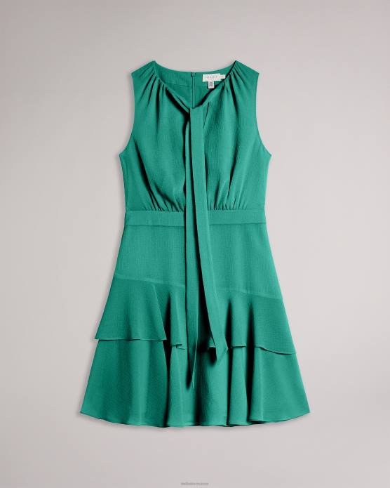 Ted Baker femmes 60VD459 vêtements zandaa - robe courte asymétrique à volants vert