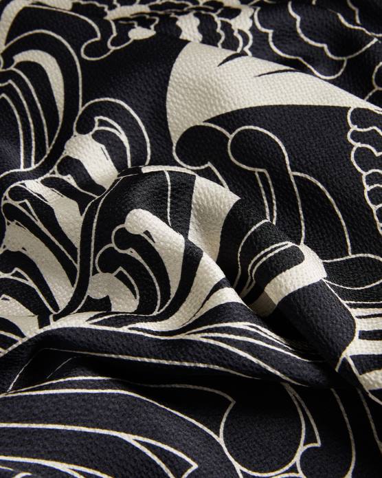 Ted Baker femmes 60VD70 vêtements faridda - robe courte imprimée à manches bouffantes noir