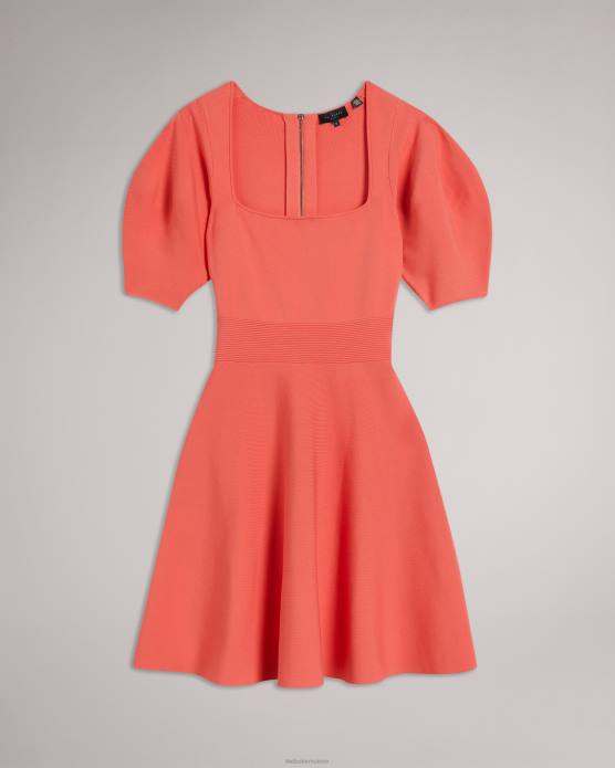 Ted Baker femmes 60VD278 vêtements robe patineuse à manches bouffantes hayliy corail