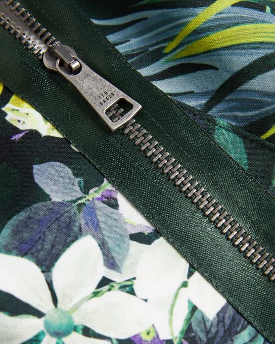 Ted Baker femmes 60VD282 vêtements robe patineuse en néoprène imprimée lexiya vert foncé