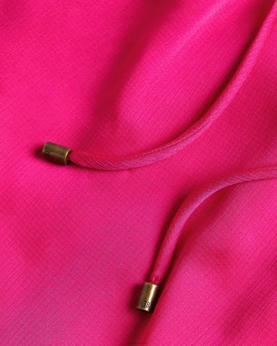 Ted Baker femmes 60VD28 vêtements Elsieee - Robe patineuse courte à ourlet cannelé rose pétant