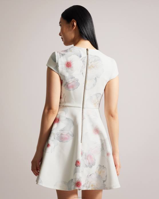 Ted Baker femmes 60VD61 vêtements robe patineuse à imprimé fleuri Trinia naturel