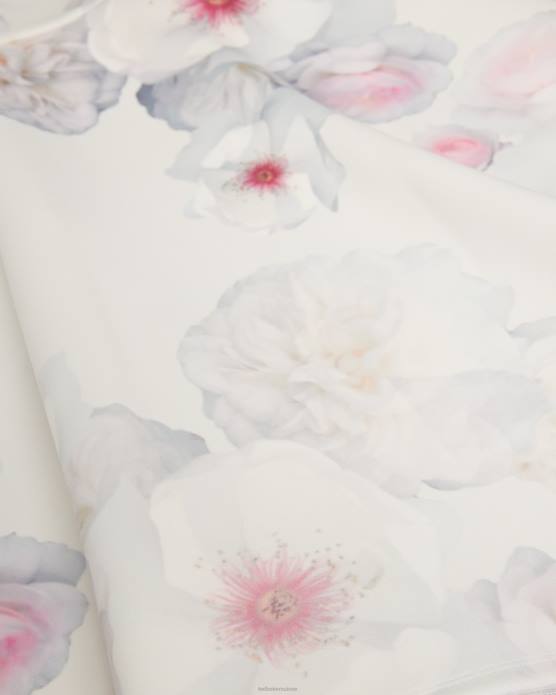 Ted Baker femmes 60VD79 vêtements robe patineuse imprimée à col en V emleey naturel