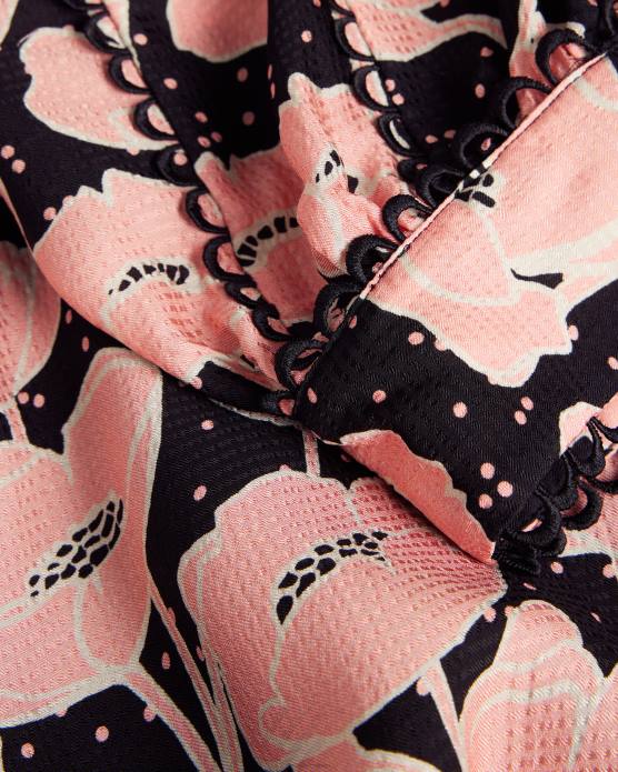 Ted Baker femmes 60VD165 vêtements astrydd - robe mi-longue à manches bouffantes noir