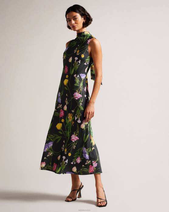 Ted Baker femmes 60VD177 vêtements Addilin - Robe nuisette mi-longue à col bénitier noir