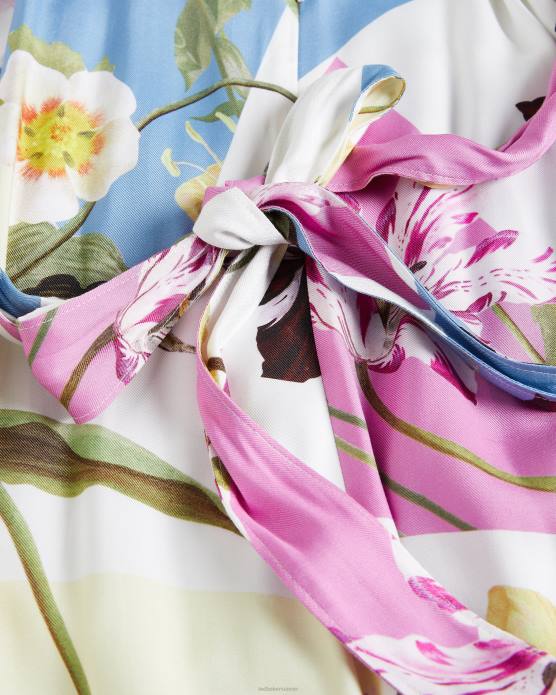 Ted Baker femmes 60VD183 vêtements saanvii - robe midi dos nu à fleurs blanc