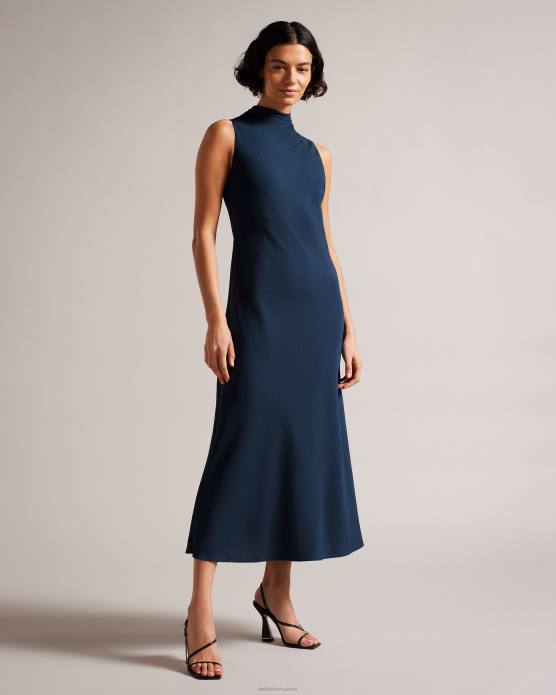 Ted Baker femmes 60VD190 vêtements robe nuisette mi-longue sans manches à col bénitier eleanar bleu foncé