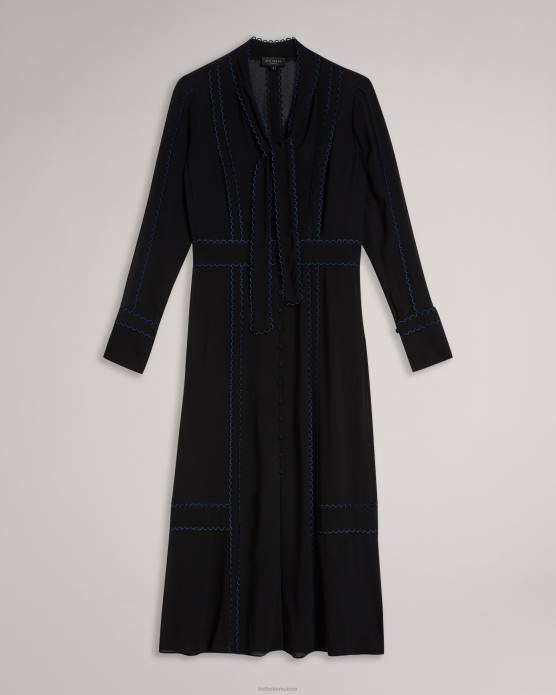 Ted Baker femmes 60VD197 vêtements claiirr - robe chemise mi-longue boutonnée noir