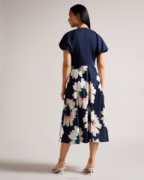 Ted Baker femmes 60VD202 vêtements Daysiah - Robe haut en ponte avec jupe mi-longue bleu marine foncé