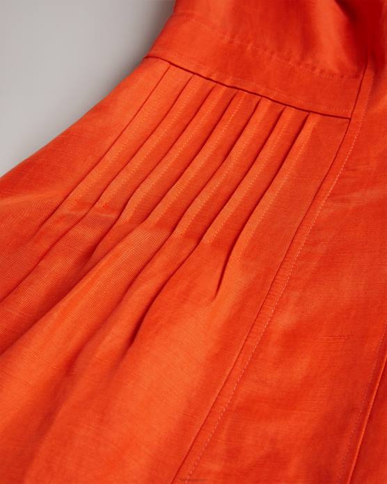Ted Baker femmes 60VD209 vêtements Opalz - Robe mi-longue évasée à manches bouffantes Orange vif