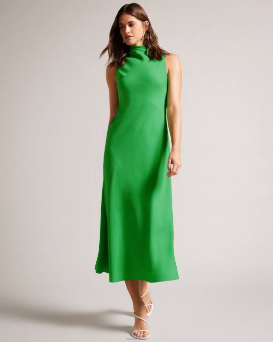 Ted Baker femmes 60VD252 vêtements robe nuisette mi-longue sans manches à col bénitier eleanar vert