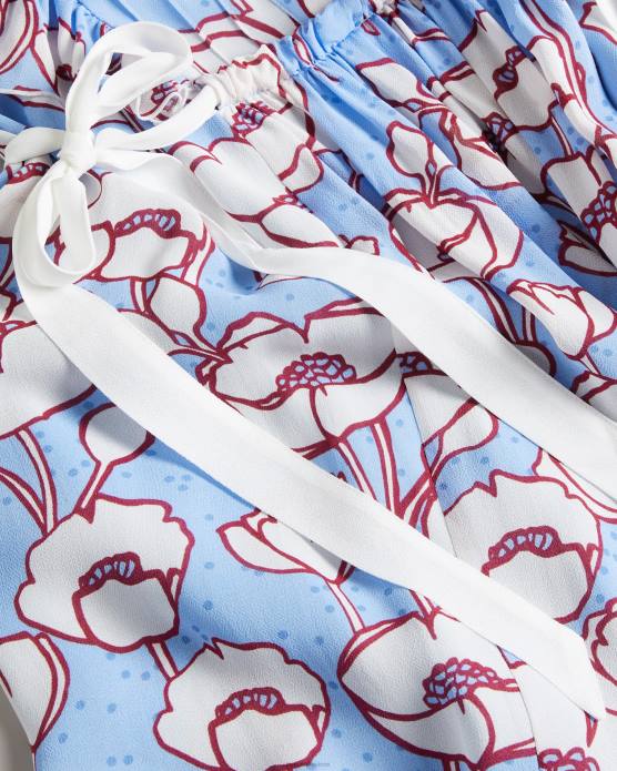 Ted Baker femmes 60VD285 vêtements robe mi-longue sans manches à volants tindraa bleu