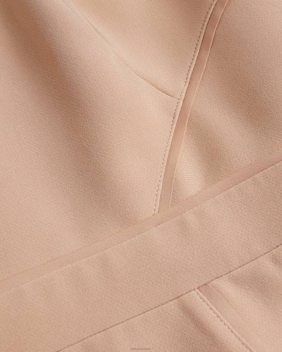 Ted Baker femmes 60VD359 vêtements ivylou - robe mi-longue moulante à manches transparentes nu