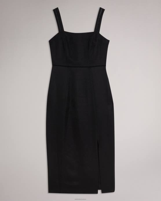 Ted Baker femmes 60VD388 vêtements robe crayon mi-longue à encolure carrée janiise noir