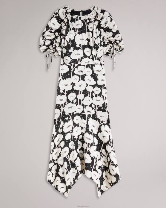 Ted Baker femmes 60VD59 vêtements robe mi-longue abriee à manches bouffantes noir