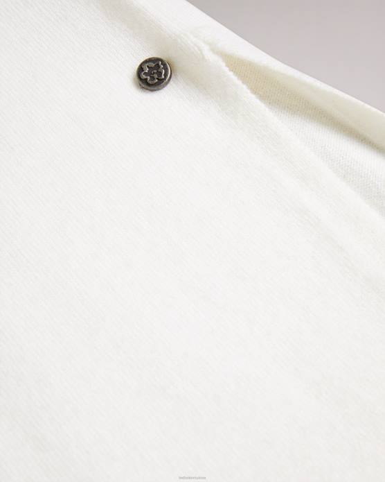 Ted Baker femmes 60VD96 vêtements robe mi-longue en maille malorri avec empiècement en surpiqûre blanc