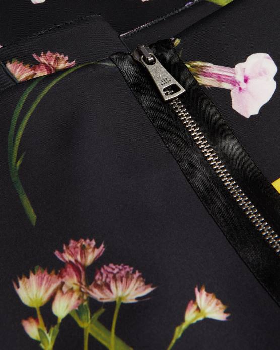 Ted Baker femmes 60VD172 vêtements robe moulante style Bardot à fleurs Loveina noir