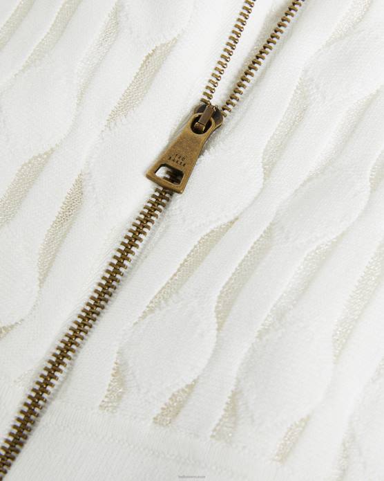 Ted Baker femmes 60VD212 vêtements robe moulante détaillée en point polyan blanc